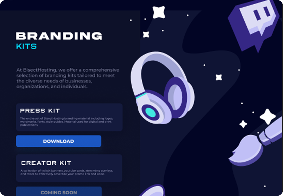 BisectHosting press and creator kits page.
